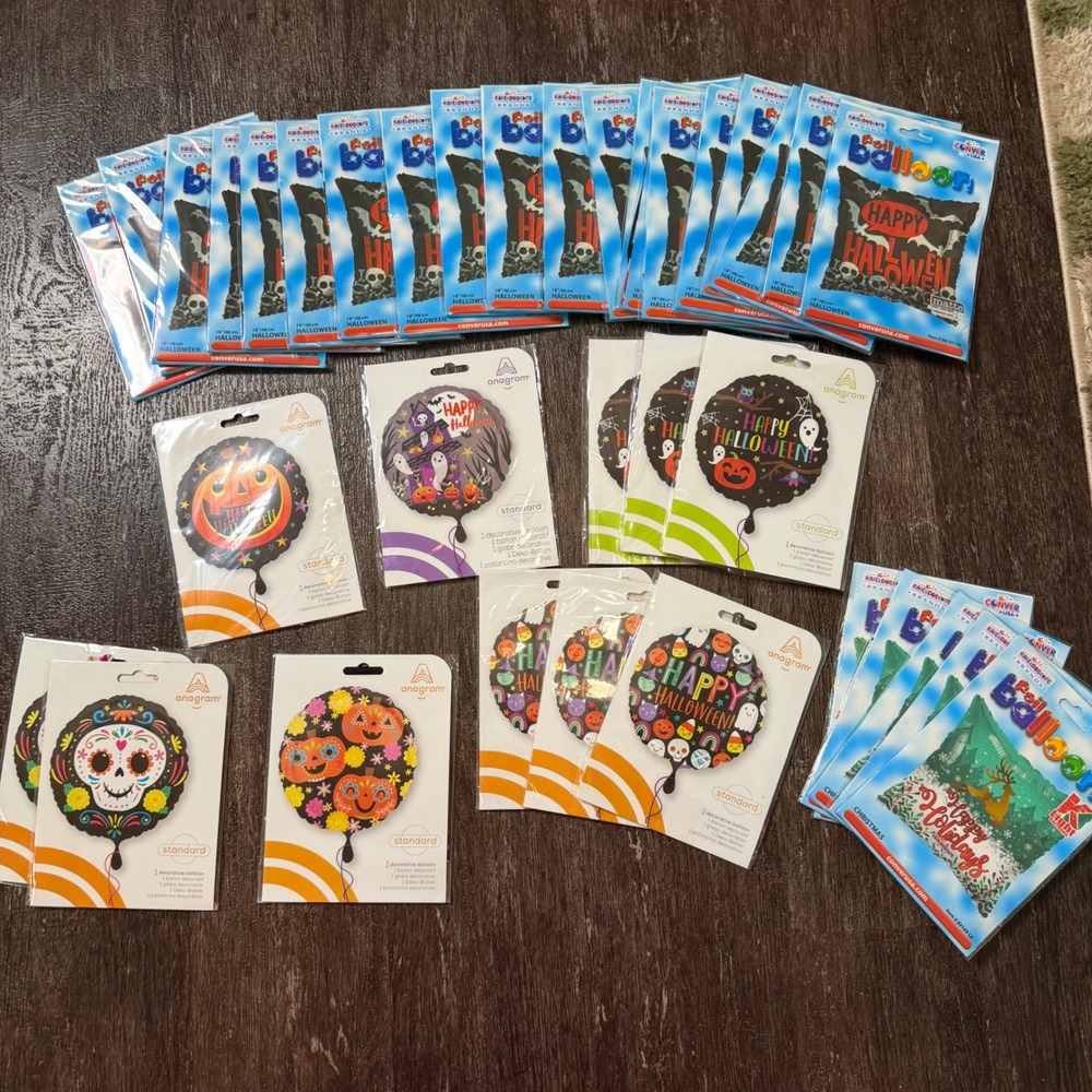 Anagram Kaleidoscope Foil Balloon Lot Halloween Christmas Day of the Dead 37pc